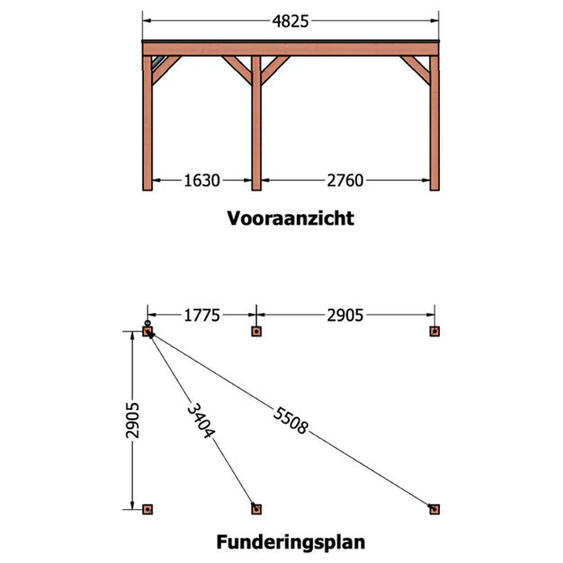 douglas overkapping 485x310cm plattegrond
