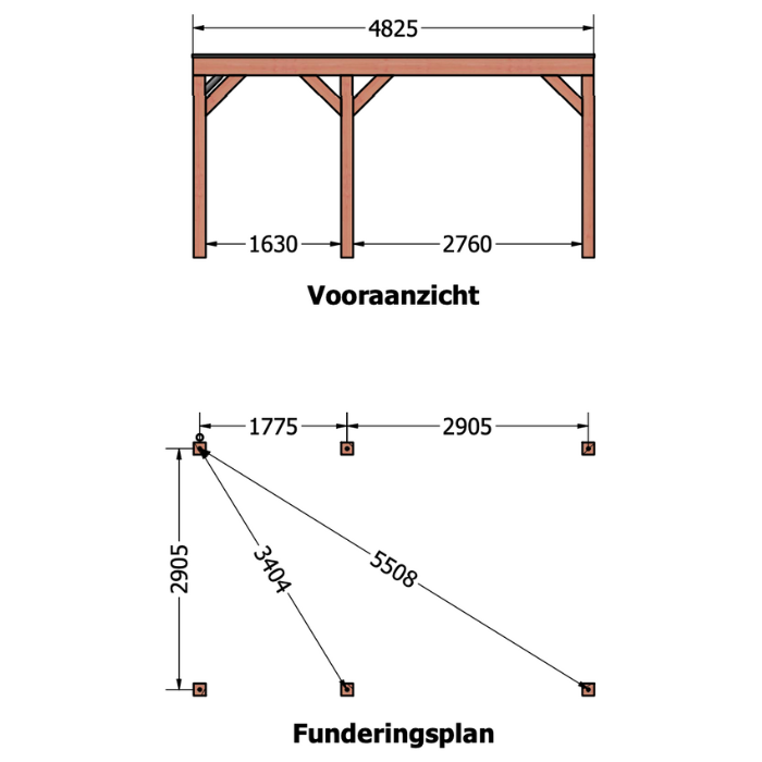 douglas overkapping 485x310cm plattegrond