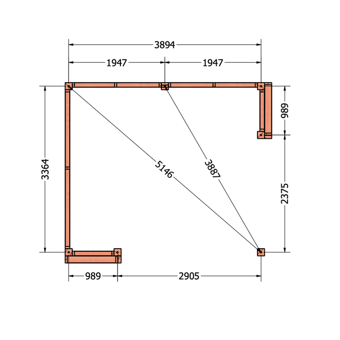 Buitenverblijf Capri - 425x375cm links