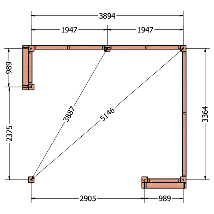 Buitenverblijf Capri - 425x375cm rechts