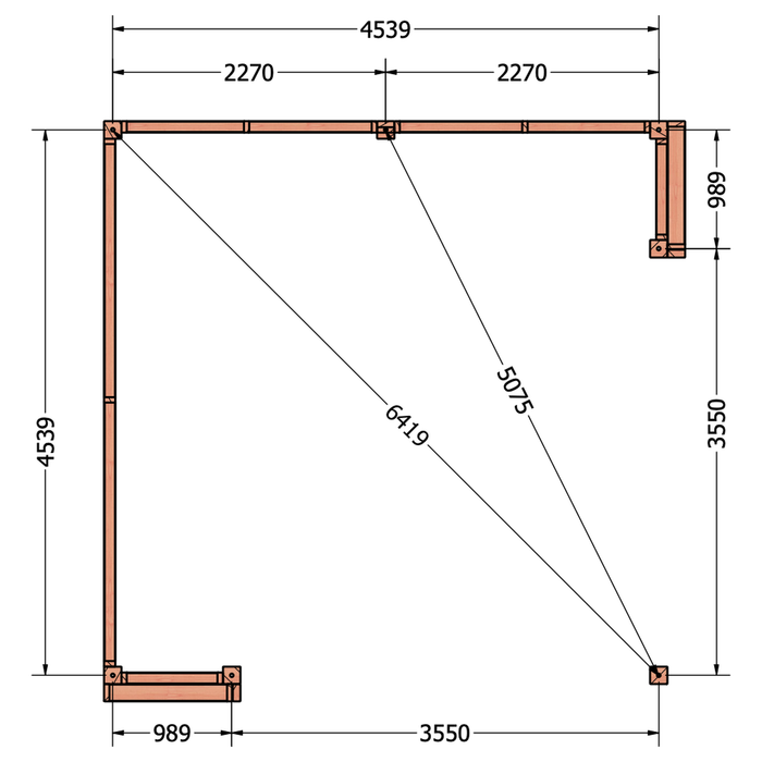 Buitenverblijf Capri - 490x490cm links