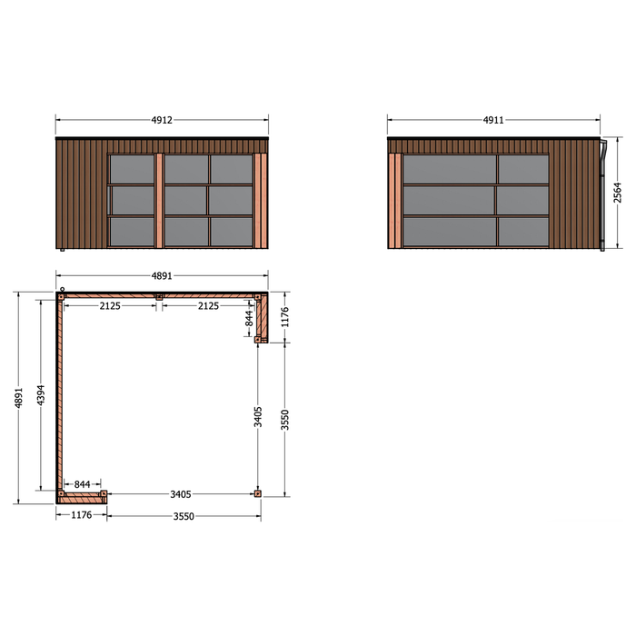 Buitenverblijf Capri - 490x490cm links
