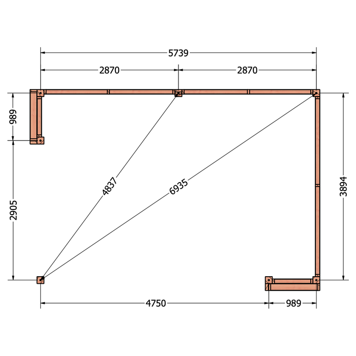 Buitenverblijf Capri - 610x425cm rechts