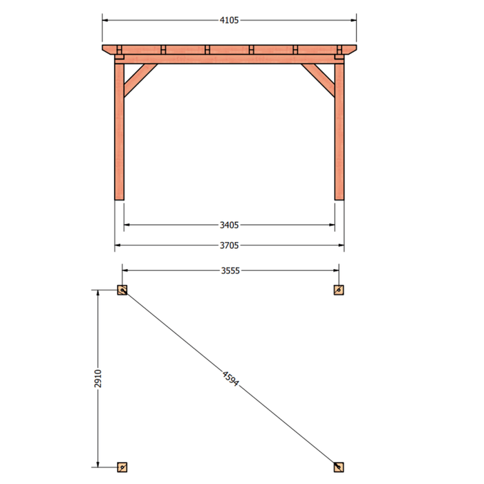 plattegrond douglas overkapping 410x345cm