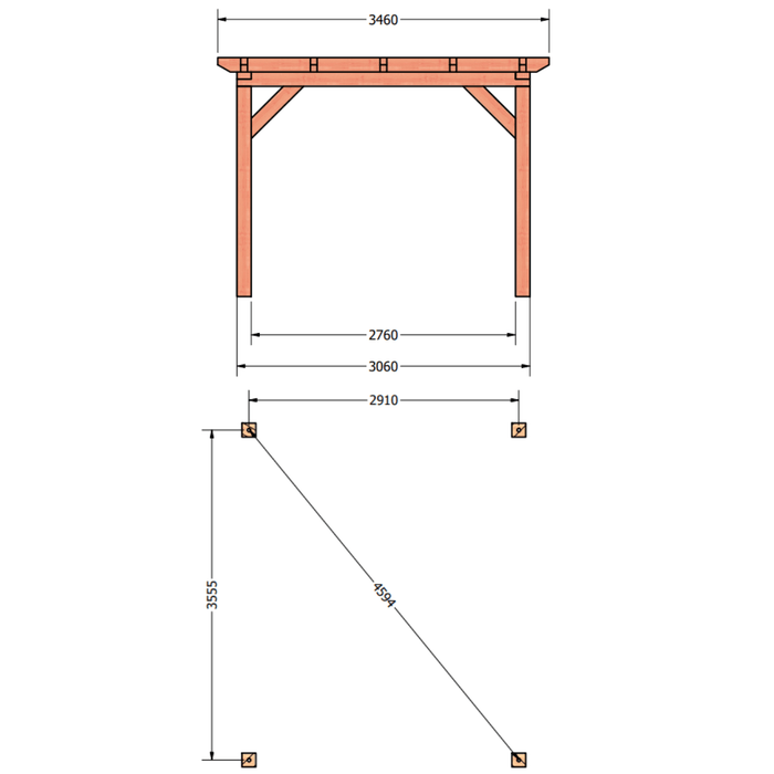 plattegrond douglas overkapping 345x410cm