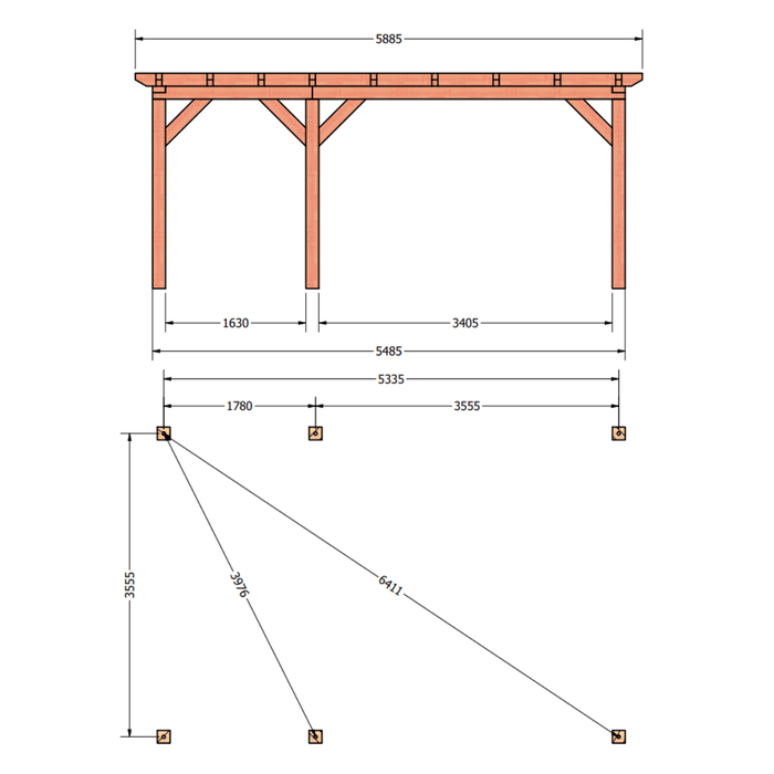 plattegrond douglas overkapping 590x410cm