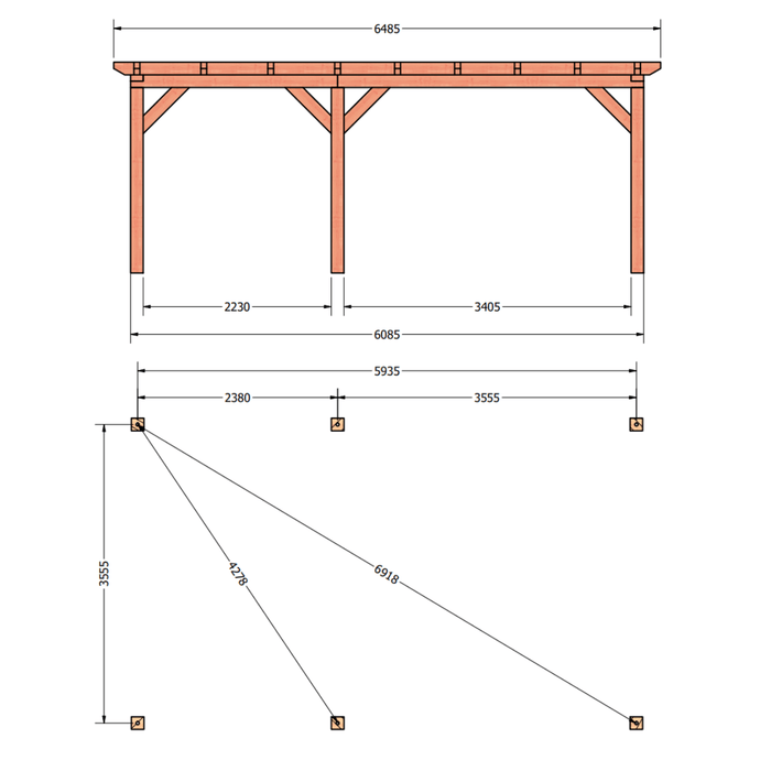 plattegrond douglas overkapping 650x410cm
