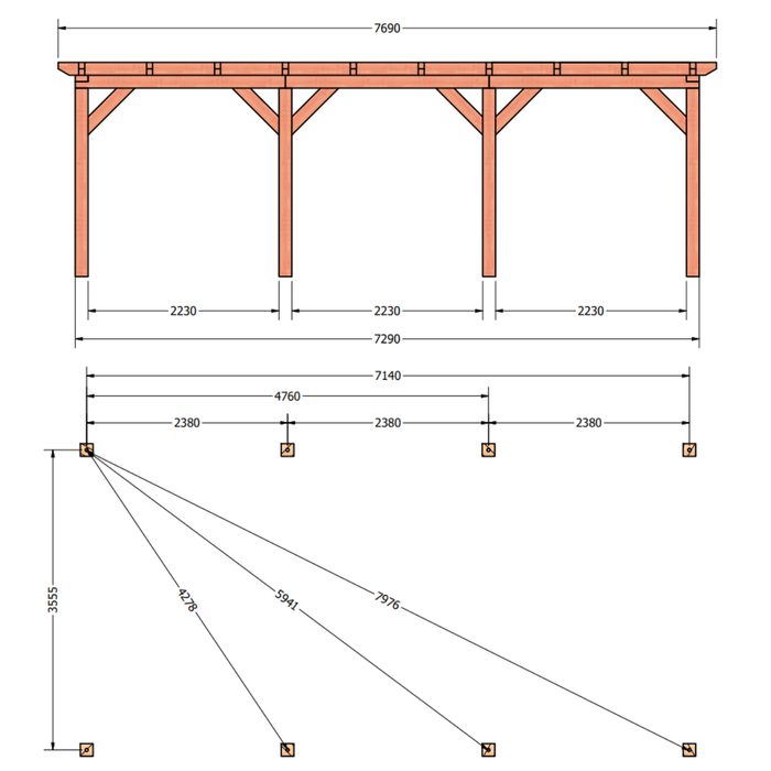 plattegrond douglas overkapping 770x410cm