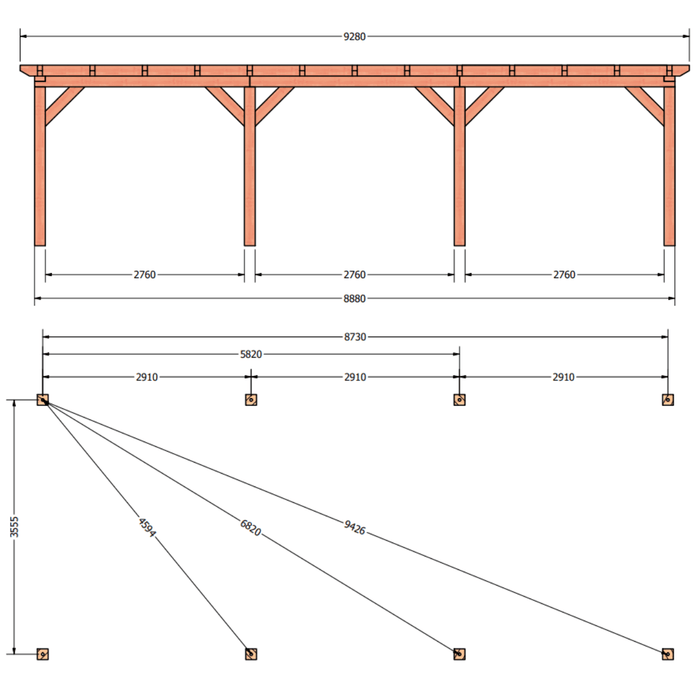 plattegrond douglas overkapping 930x410cm