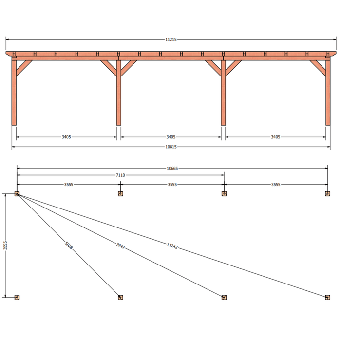 plattegrond douglas overkapping 1120x410cm