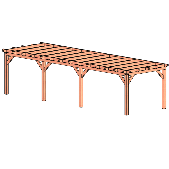 Douglas veranda bouwpakket 950x305cm