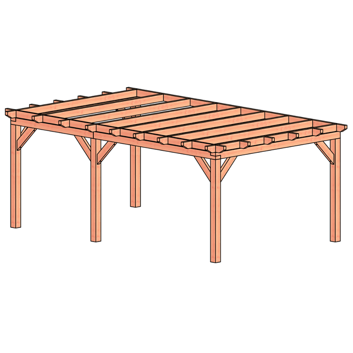 Douglas veranda Constructie bouwpakket 610x370cm