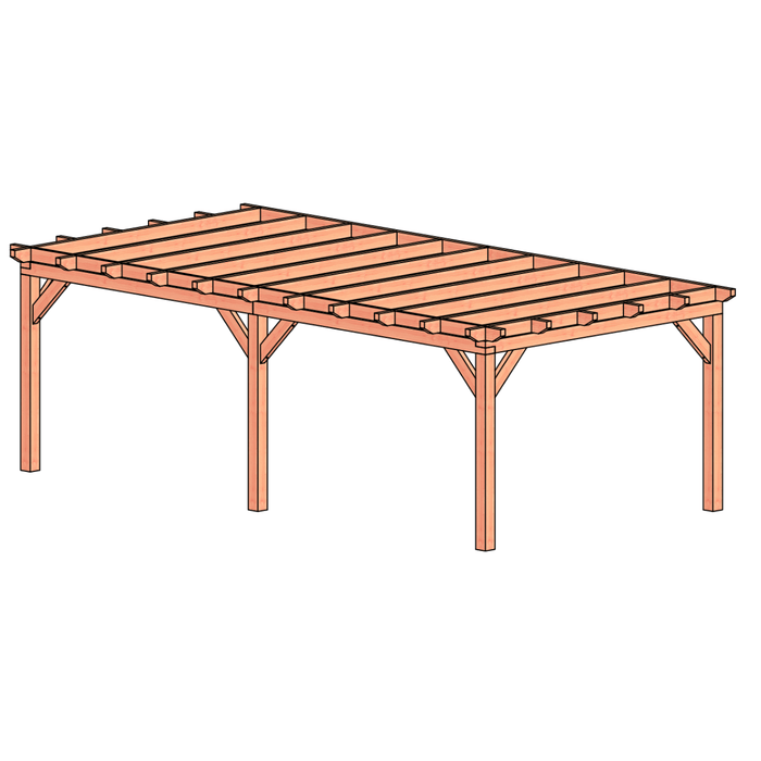 Douglas veranda bouwpakket 725x370cm