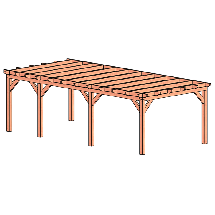 Douglas aanbouwveranda constructie 775x370cm