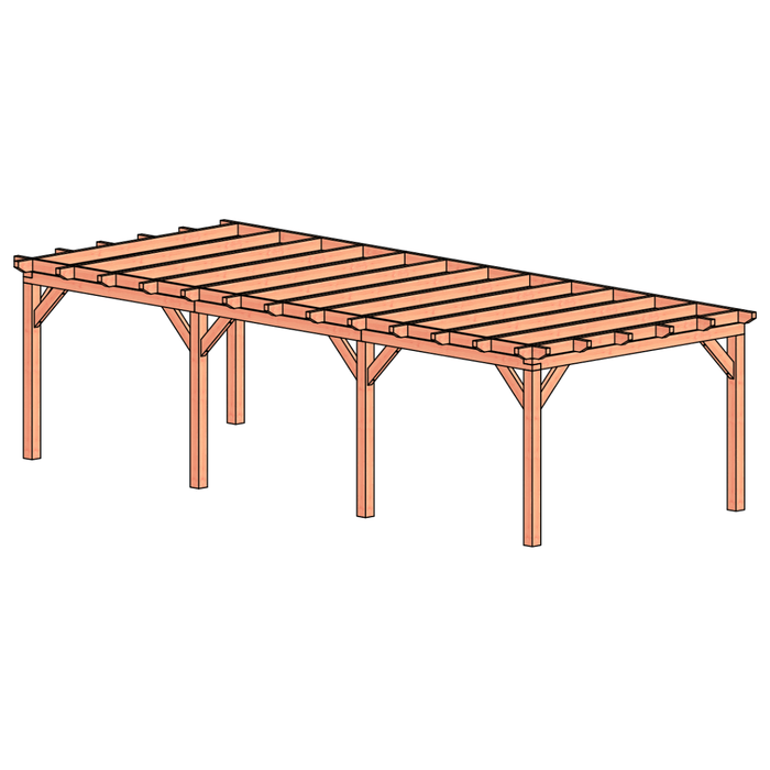Bouwpakket douglas aanbouwveranda 890x370cm