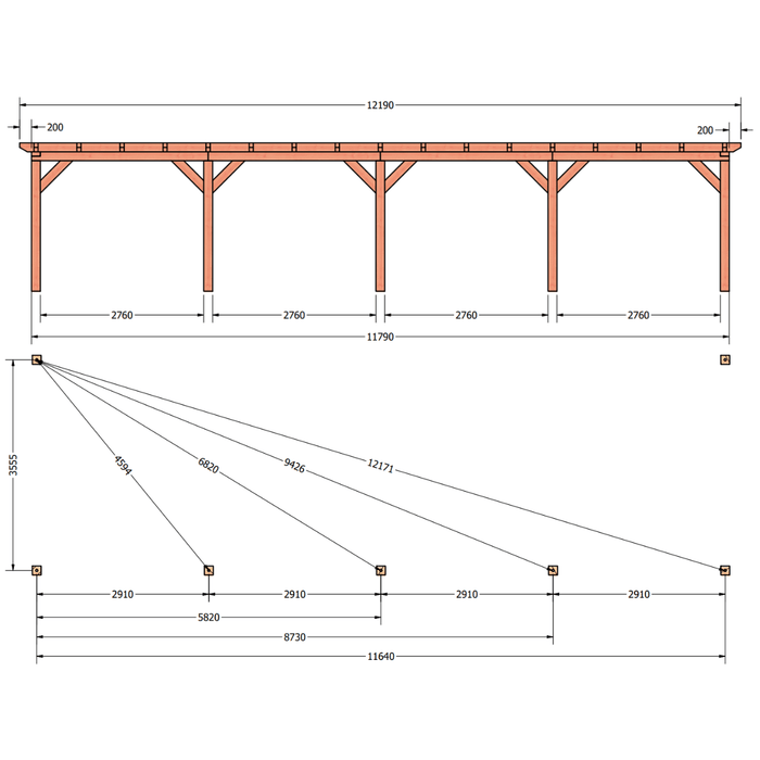 douglas aanbouwveranda 1180x370cm plattegrond