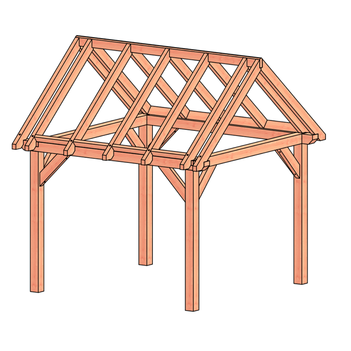 Douglas Zadeldak constructie  - 345x305cm