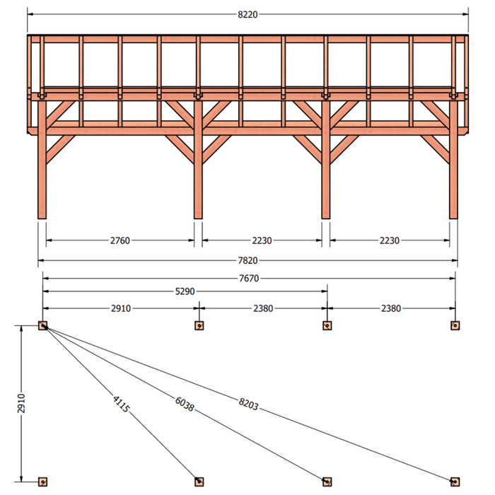 tekening Douglas Kapschuur - 820x305cm