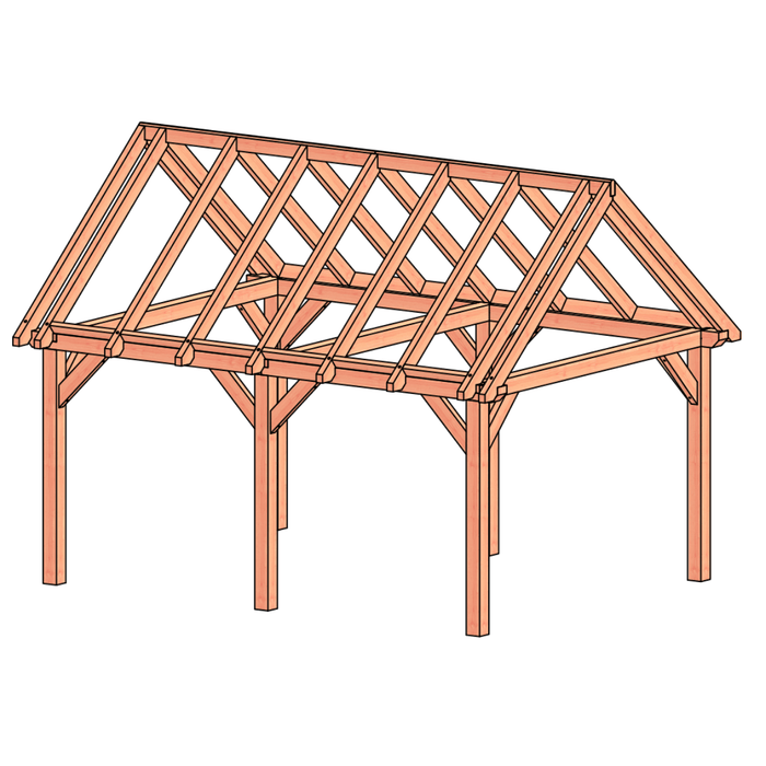 constructie Douglas Zadeldak - 530x370cm