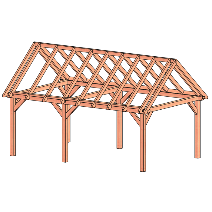 Douglas Zadeldak constructie - 650x370cm