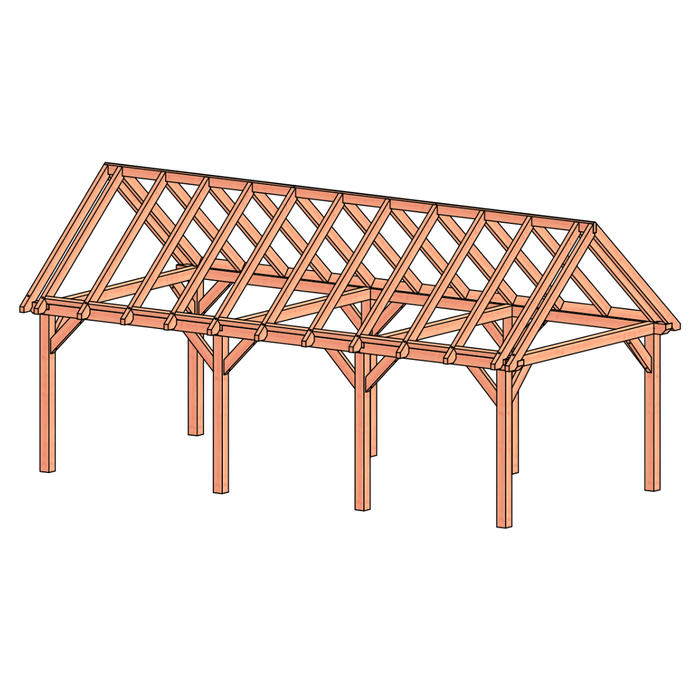 Douglas zadeldak constructie