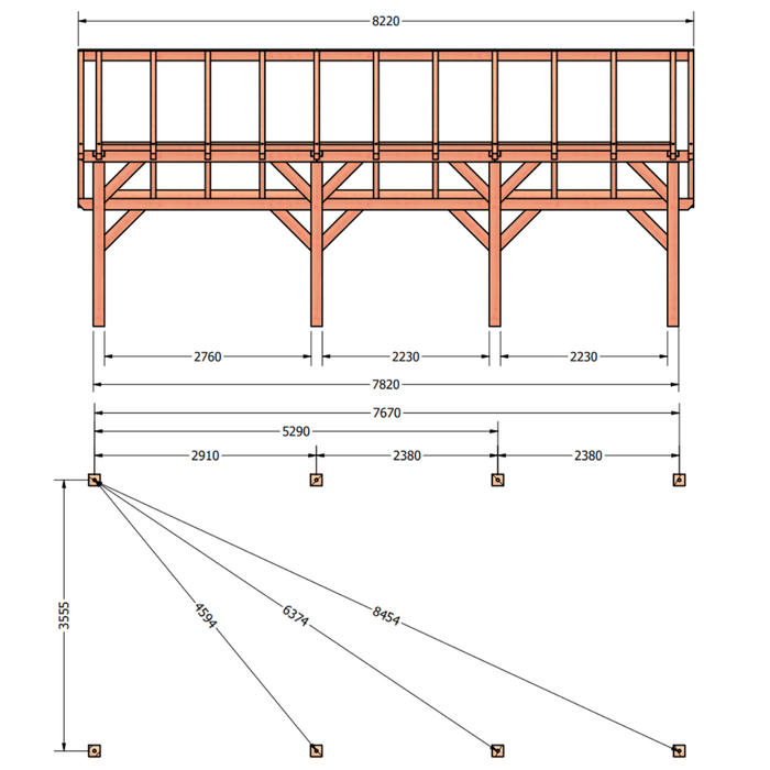 tekening Douglas Kapschuur - 820x370cm