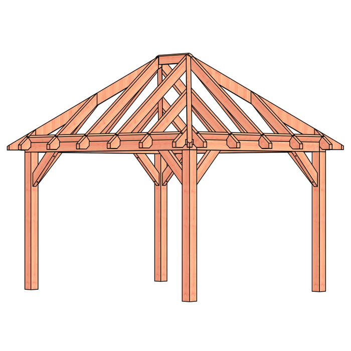 bouwpakket douglas schuur schilddak 370x306cm