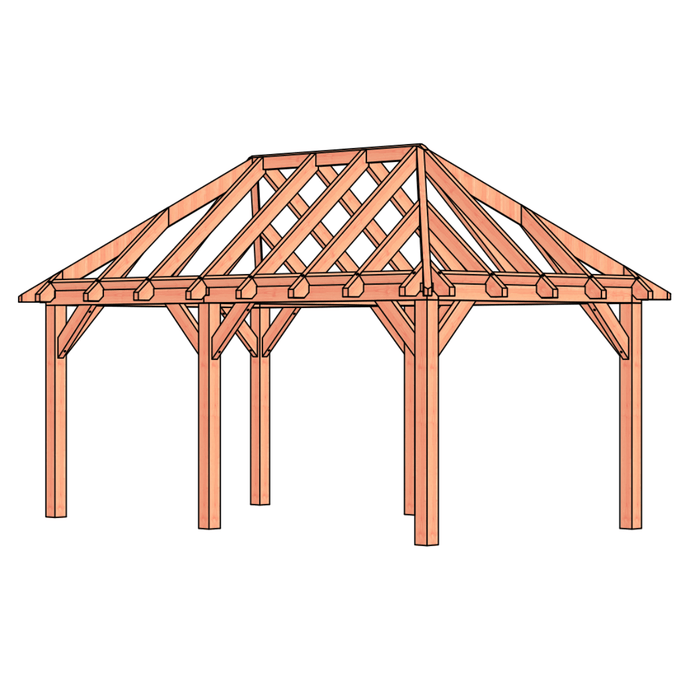 bouwpakket douglas schuur schilddak 545x306cm