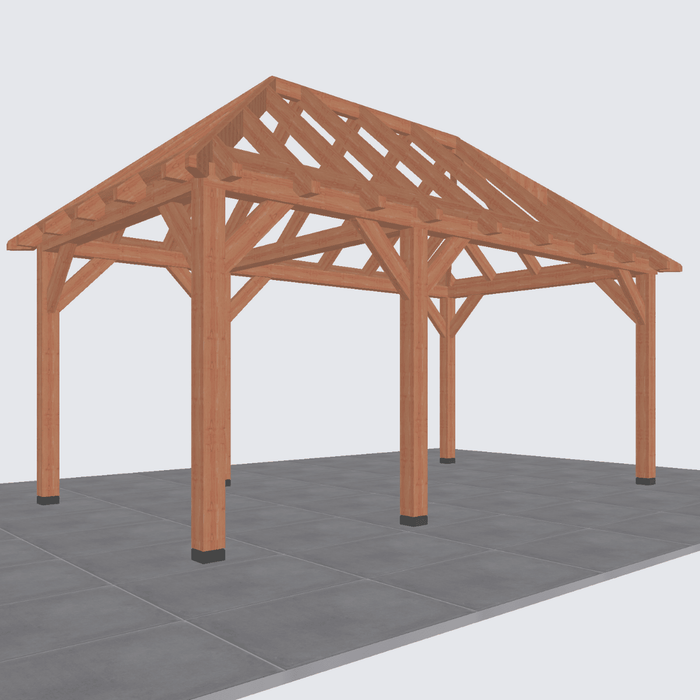 bouwpakket douglas schuur schilddak constructie 550x306cm