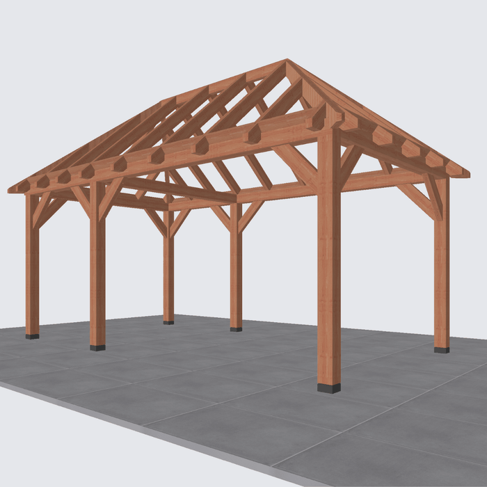 bouwpakket douglas schuur schilddak constructie 550x306cm