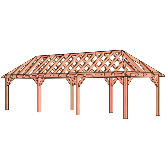 bouwpakket douglas schilddak constructie 1080x306cm