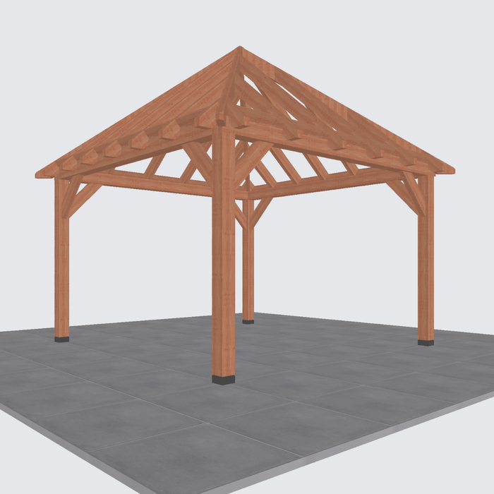 bouwpakket douglas schilddak constructie 370x370cm