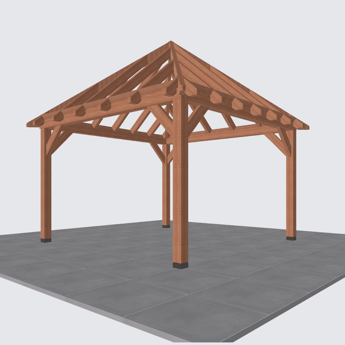 bouwpakket douglas schilddak constructie 370x370cm