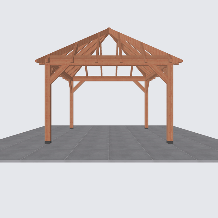 bouwpakket douglas schilddak constructie 370x370cm