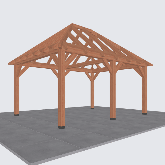 bouwpakket douglas schilddak constructie 490x370cm