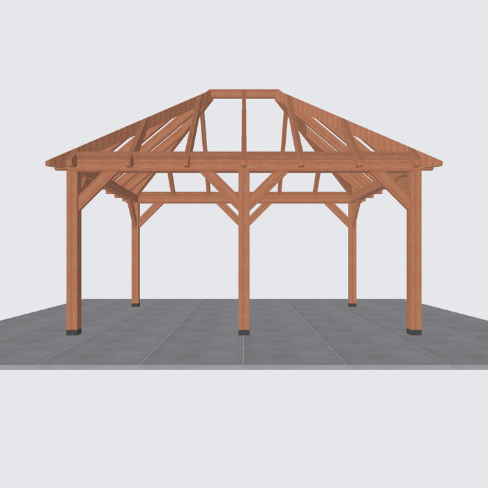 bouwpakket douglas schilddak constructie 490x370cm