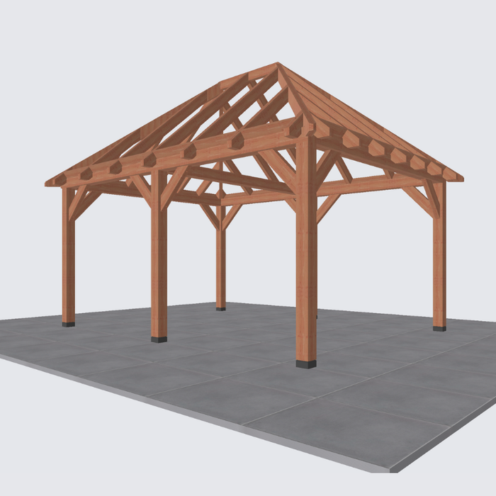 bouwpakket douglas schilddak constructie 490x370cm
