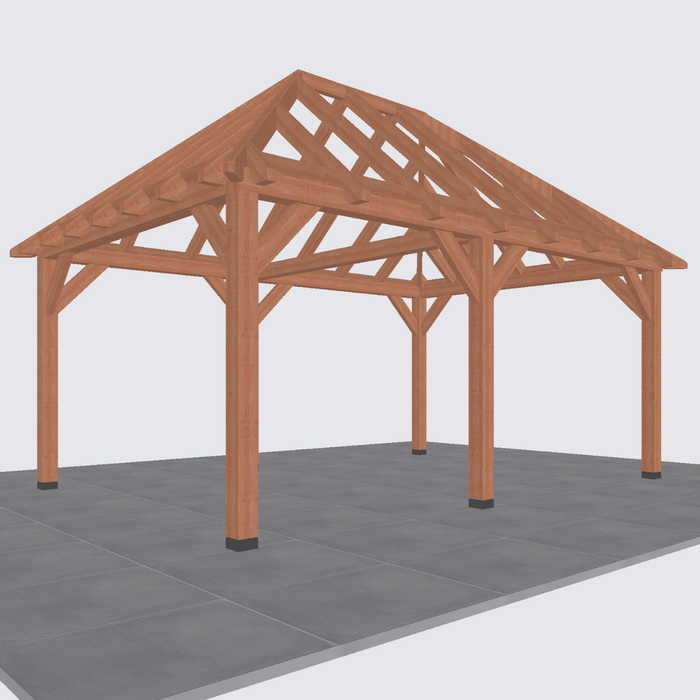 bouwpakket douglas schilddak constructie 545x370cm