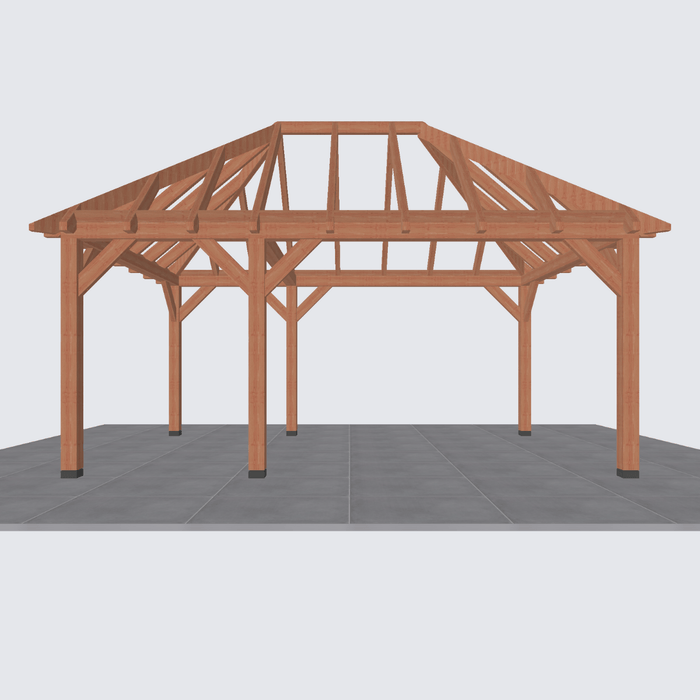 bouwpakket douglas schilddak constructie 550x370cm