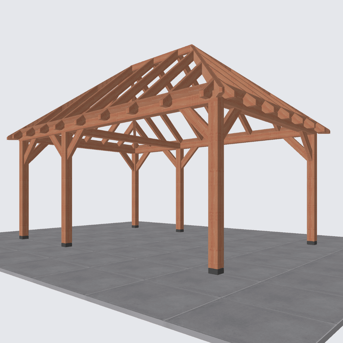 bouwpakket douglas schilddak constructie 550x370cm
