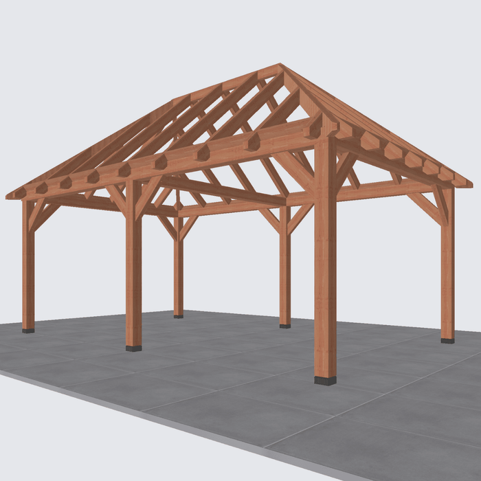 bouwpakket douglas schilddak constructie 595x370cm