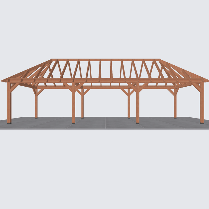 bouwpakket douglas schilddak constructie 1080x370cm