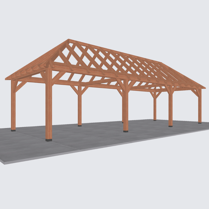 bouwpakket douglas schilddak constructie 1080x370cm