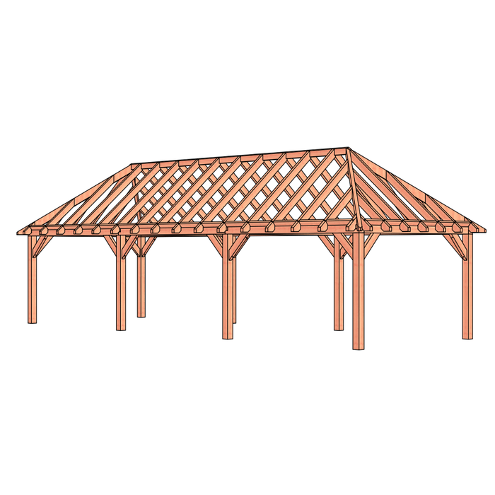 bouwpakket douglas schilddak constructie 1080x370cm