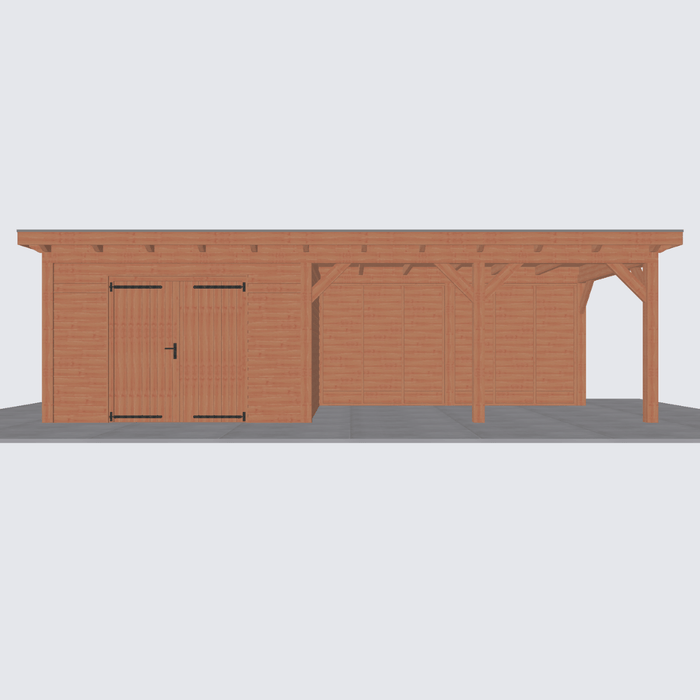 Douglas Overkapping Landelijk - 845x305cm - Volledig op Maat