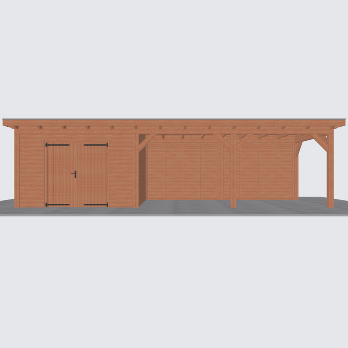 Douglas Overkapping Landelijk - 950x305cm - Volledig op Maat