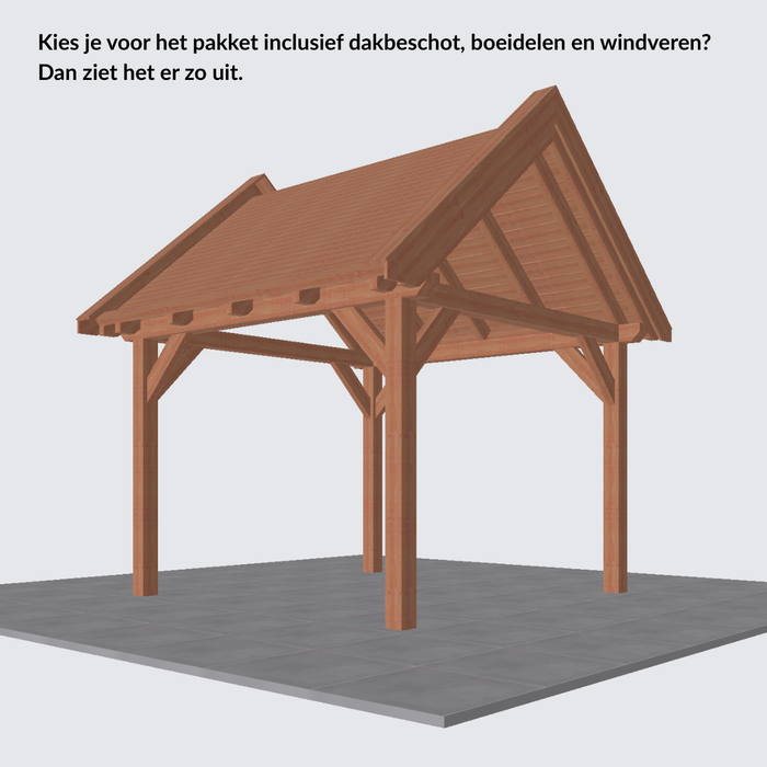 zadeldak inclusief dakbeschot en boeidelen