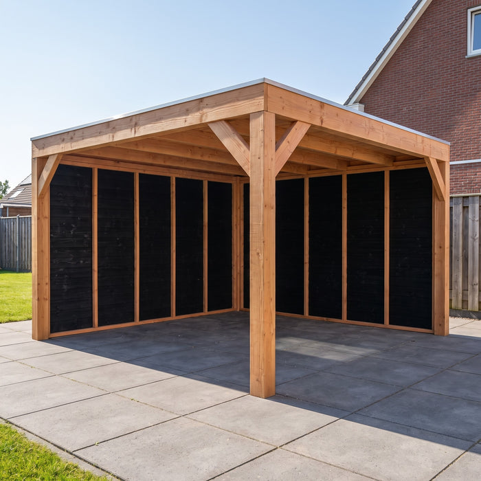 Douglas Overkapping Modern Zwart - 375x375cm - sfeerfoto