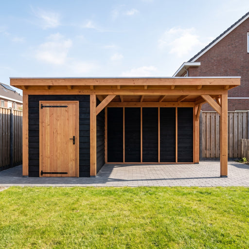 Douglas Overkapping Landelijk Zwart - 550x305cm - Volledig op Maat - sfeerfoto