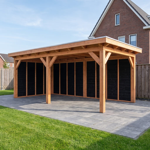 Douglas Overkapping Landelijk Zwart - 595x305cm - Volledig op Maat - sfeerfoto